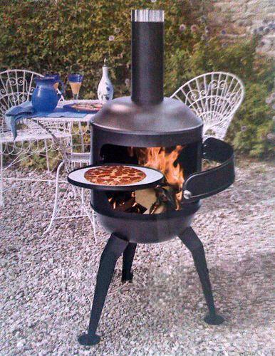 chiminea fire pit pizza oven  photo - 2