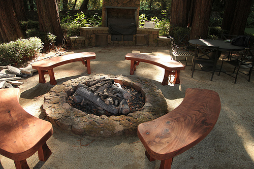 fire pit and benches  photo - 2