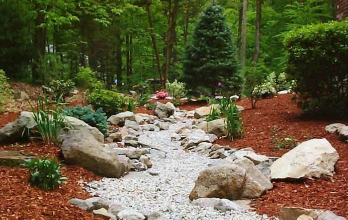 landscaping with rocks for drainage  photo - 1