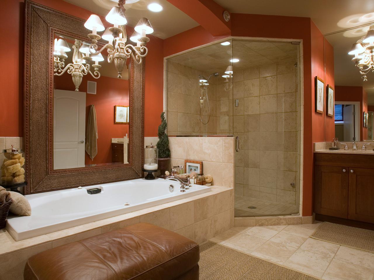 Spa Bathroom Design Ideas Casual Red Bathroom
