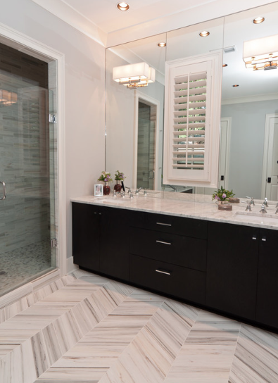 Spa Bathroom Design Ideas Chevron Floor