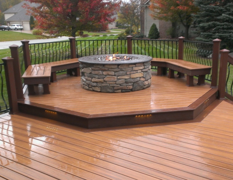 Deck Fire Pit Gas Design And Ideas, Gas Fire Pit On Wood Deck
