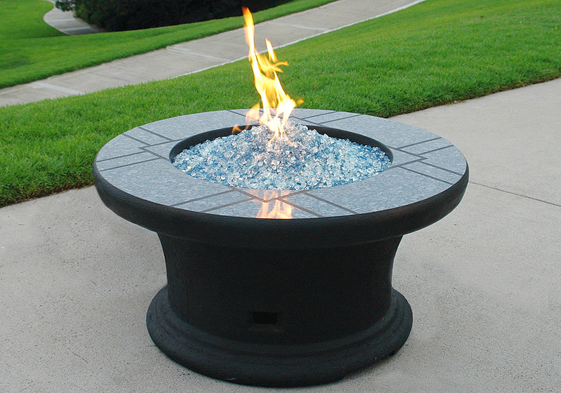Propane Fire Pit Table Glass Rocks, Outdoor Propane Fire Pit With Glass Rocks